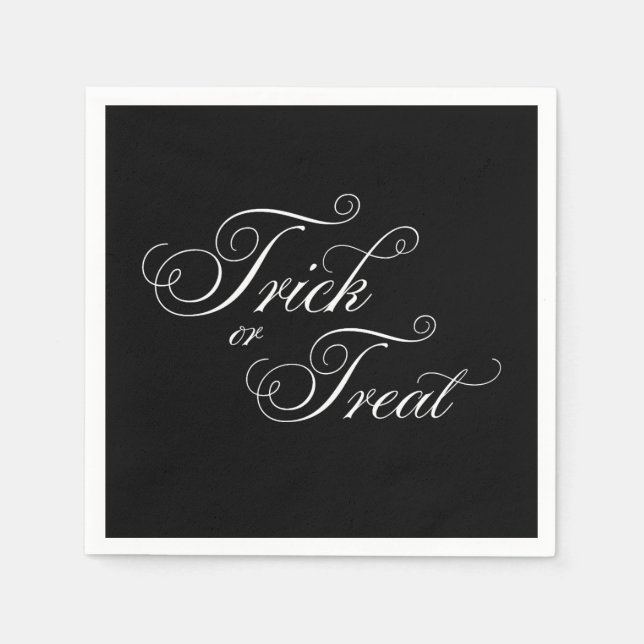 Halloween Elegantes TRICK ODER TREAT Party Napkins Serviette (Vorderseite)
