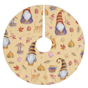 Halloween-Elemente: Vintages Aquarellfarben - naht Polyester Weihnachtsbaumdecke