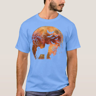 Halloween Elkhound, Graves, Wasserfarbenmoon & Hau T-Shirt