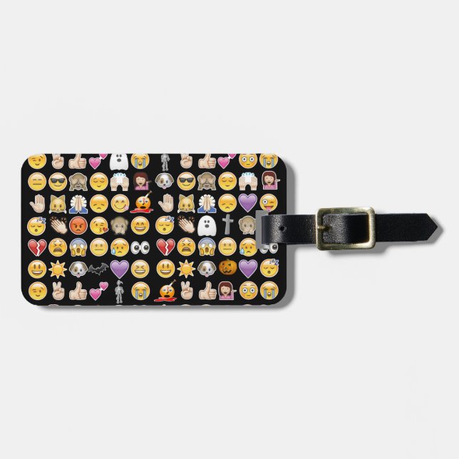 Halloween Emoji Gepäckanhänger (Vorderseite horizontal)