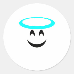 Halloween Emoji Kostüm lächelnd Gesicht Halo Runder Aufkleber