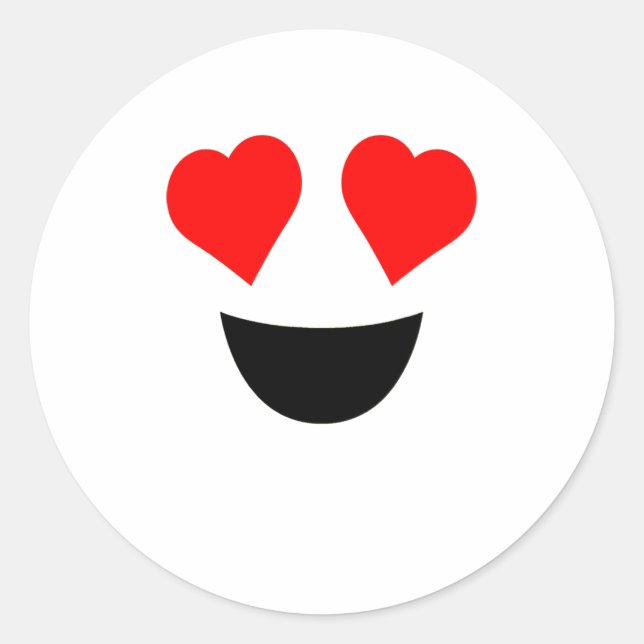 Halloween Emoji Kostüm Niedliches Herz Augen Gesic Runder Aufkleber (Vorderseite)