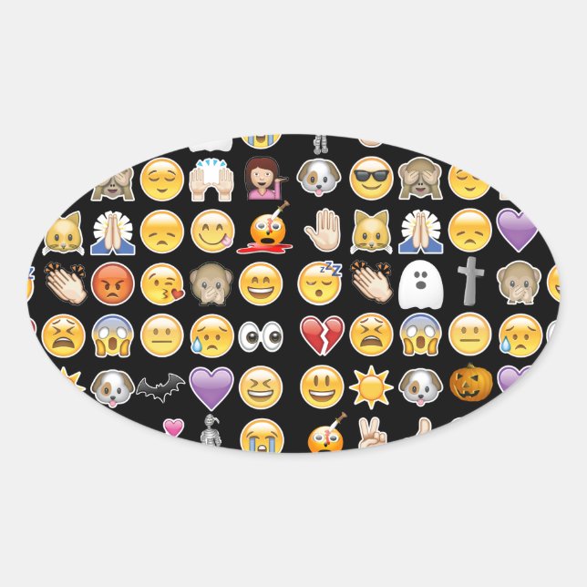 Halloween Emoji Ovaler Aufkleber (Vorderseite)