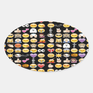 Halloween Emoji Ovaler Aufkleber