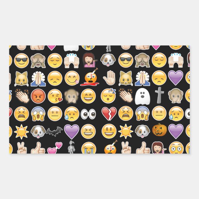 Halloween Emoji Rechteckiger Aufkleber (Vorderseite)
