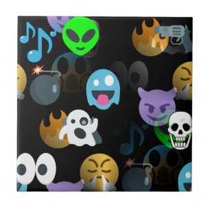 Halloween-Emojis Fliese