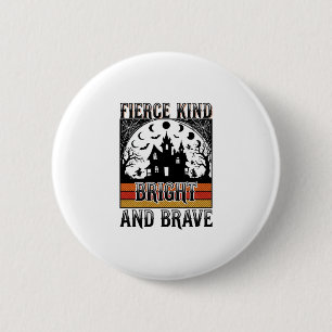 Halloween-Empowerment-Shirt Brave Vintage Hexen-D Button