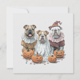 Halloween English Bulldogs Pumpkin Einladung
