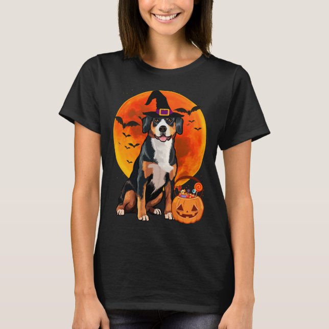 Halloween Entlebucher Mountain Dog Jack O Lantern  T-Shirt (Vorderseite)