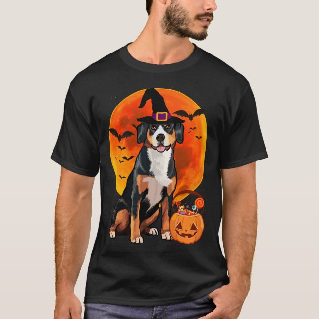 Halloween Entlebucher Mountain Dog Jack O Lantern  T-Shirt (Vorderseite)