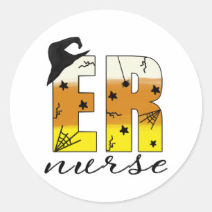Halloween Er Nurse Runder Aufkleber
