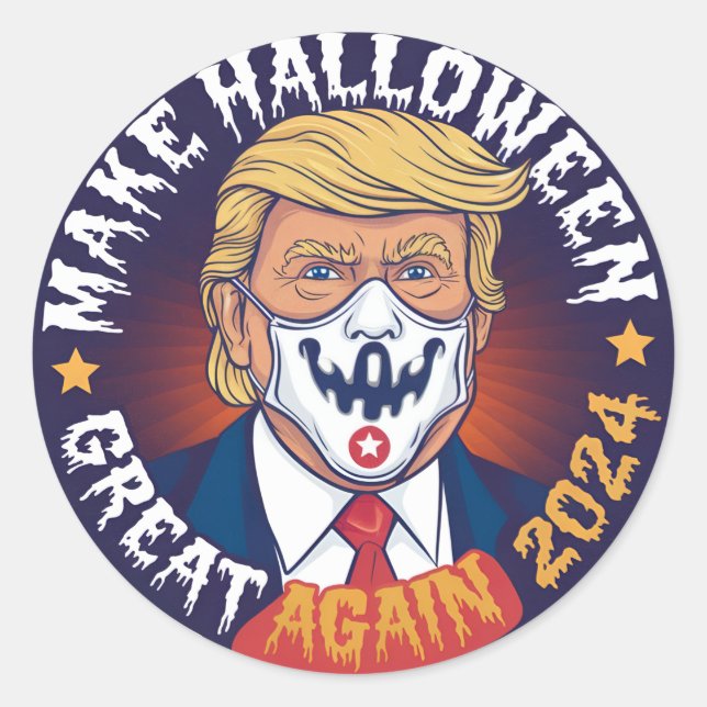 Halloween erneut großartig festhalten:Trump Inspir Runder Aufkleber (Vorderseite)