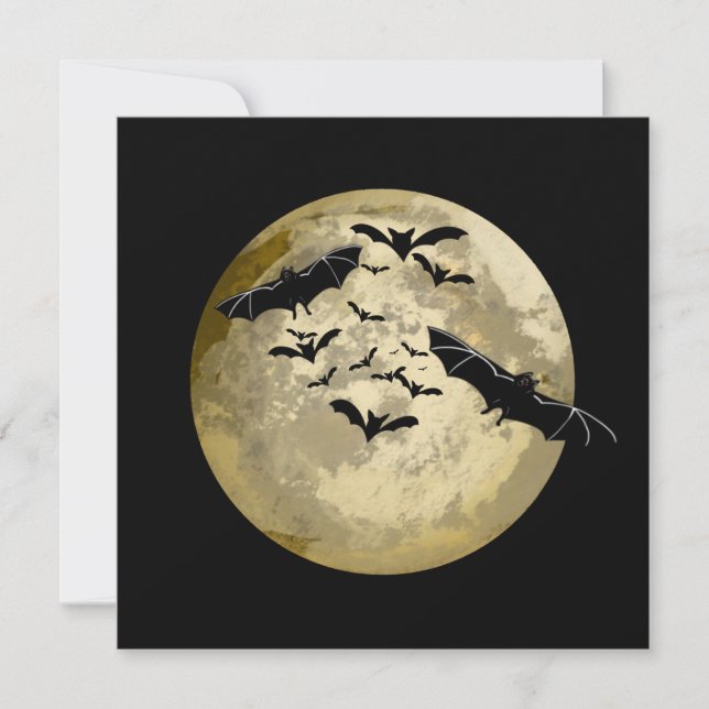 Halloween Ernte Vollmond- und Nachtflieger Karte (Vorderseite)