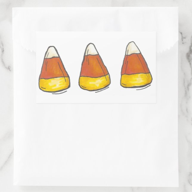 Halloween Erntedank Candy Cornwall Herbst Rechteckiger Aufkleber (Tasche)