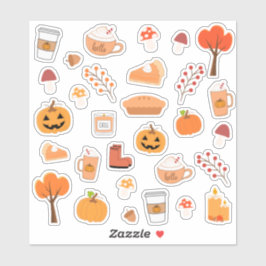 Halloween Erntedank Gemütliches Herbstszenbuch Aufkleber