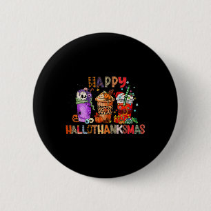 Halloween Erntedank Happy Hallothanksmas Coffee Button