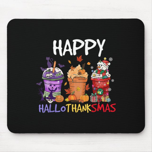 Halloween Erntedank Happy Hallothanksmas Saison Mousepad (Vorne)