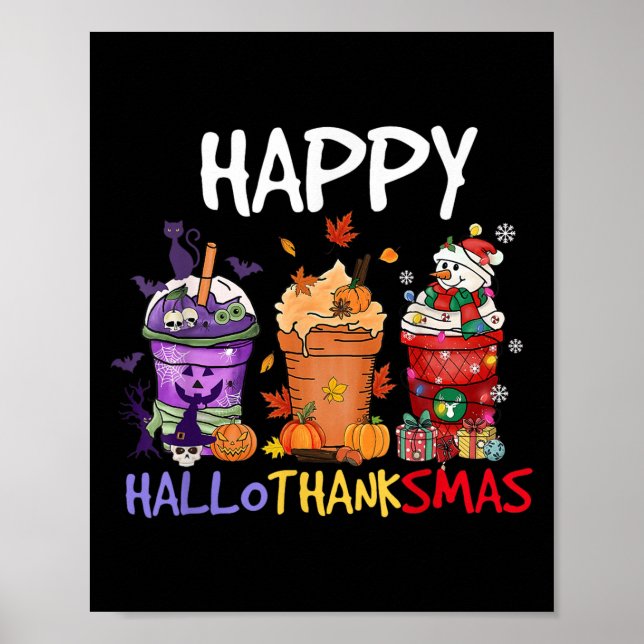Halloween Erntedank Happy Hallothanksmas Saison Poster (Vorne)