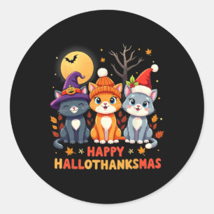 Halloween Erntedank Weihnachten Glückwunsch Hallow Runder Aufkleber
