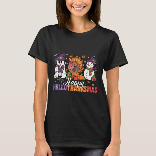 Halloween Erntedank Weihnachten Glückwunsch Hallow T-Shirt (Vorderseite)