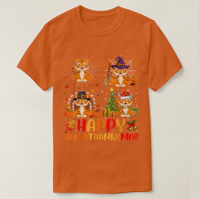 Halloween Erntedank Weihnachten Liger HalloDankesc T-Shirt (Design vorne)