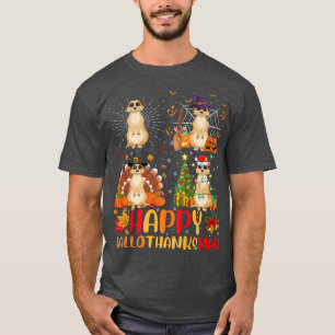Halloween Erntedank Weihnachten Meerkat Hallothan T-Shirt