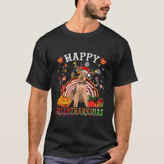 Halloween Erntedankfest Fröhlicher Airedale Terrie T-Shirt
