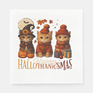 Halloween Erntedankfest Weihnachten Froh HalloDank Serviette