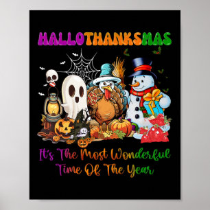 Halloween Erntedankfest Weihnachten Frohes Halloth Poster