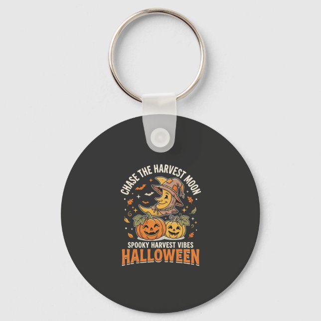 Halloween Erntemond Freude Schlüsselanhänger (Vorderseite)