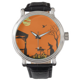 Halloween, erwachsen, gucken, Silhouette, Hexe, Sp Armbanduhr