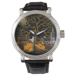 Halloween, Erwachsener, Uhr, Geister, Armbanduhr