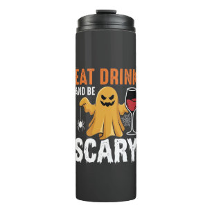 Halloween Essen Trinken Sei Gruselig Geister Desig Thermosbecher
