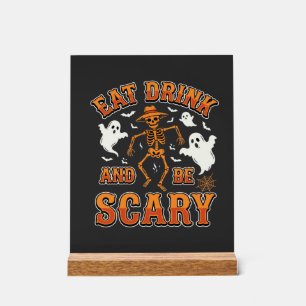 Halloween Essen Trinken Sei Gruselig Gespenst Desi Acrylschild