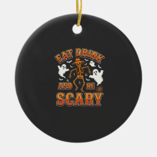 Halloween Essen Trinken Sei Gruselig Gespenst Desi Keramik Ornament