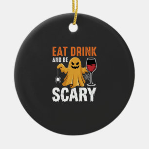 Halloween Essen Trinken Sei Gruselig Gespenst Desi Keramik Ornament