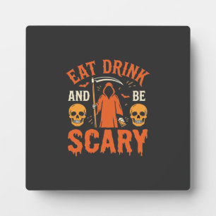 Halloween Essen Trinken Sei Gruseliger Sensenmann Fotoplatte