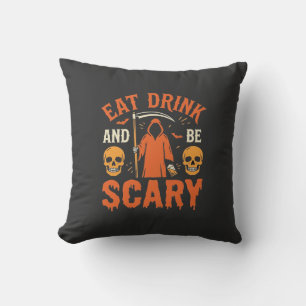 Halloween Essen Trinken Sei Gruseliger Sensenmann  Kissen