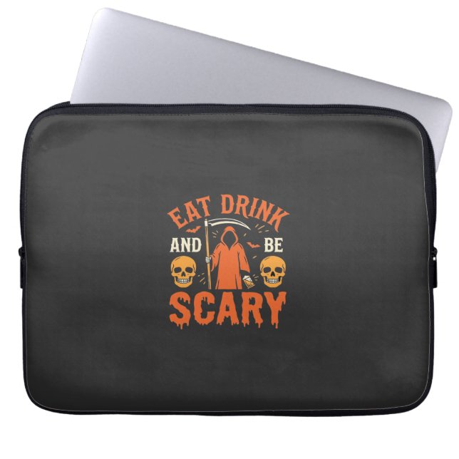 Halloween Essen Trinken Sei Gruseliger Sensenmann  Laptopschutzhülle (Vorderseite)