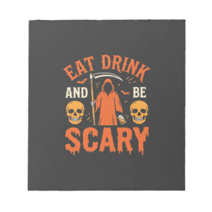Halloween Essen Trinken Sei Gruseliger Sensenmann  Notizblock