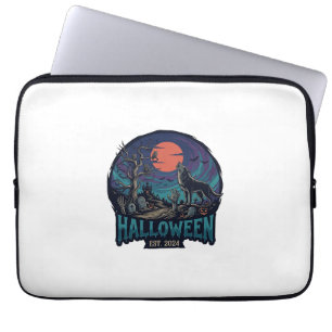 Halloween Est Heulender Wolf Roter Mond Zombie Han Laptopschutzhülle