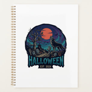 Halloween Est Heulender Wolf Roter Mond Zombie Han Planer