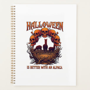 Halloween est meilleur Alpaca crânes orange araign