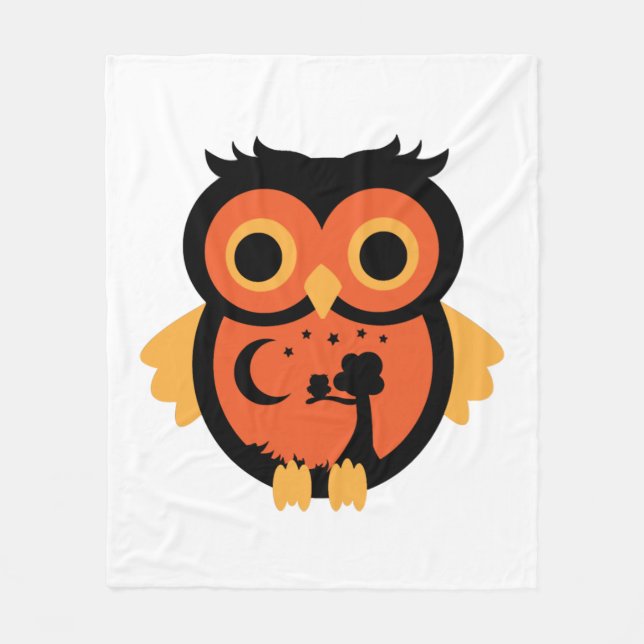 Halloween-Eule Fleecedecke (Vorderseite)
