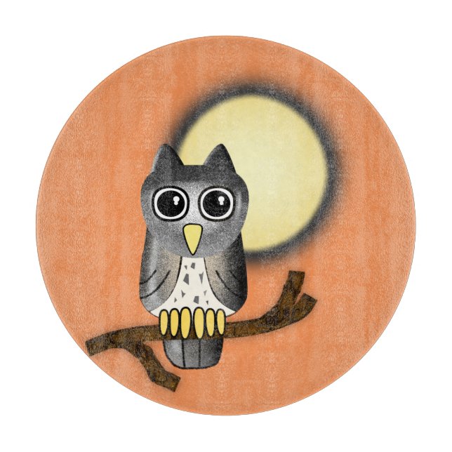 Halloween-Eule Schneidebrett (Vorderseite)