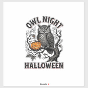 Halloween-Eulen-Shirt Vintage Gruseliger Vogel Par Aufkleber