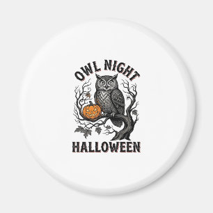 Halloween-Eulen-Shirt Vintage Gruseliger Vogelpart Magnet
