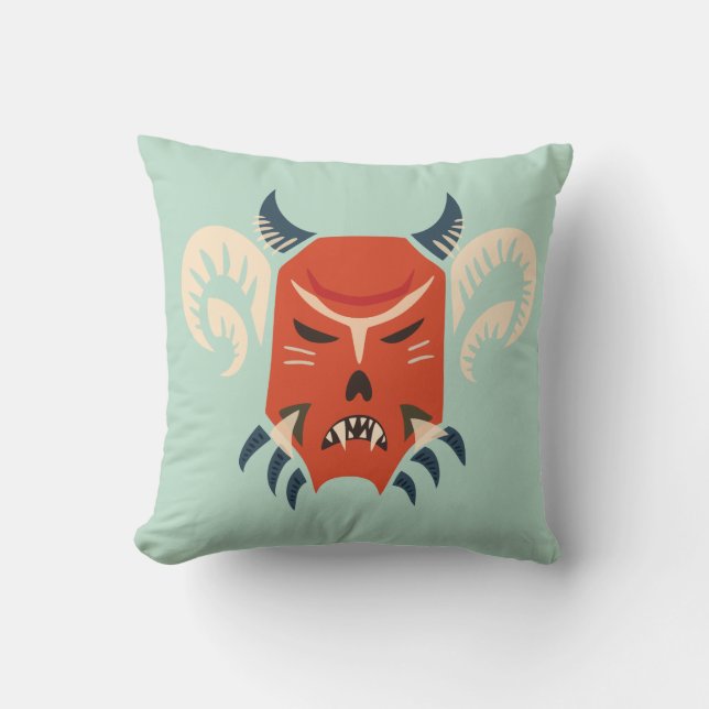 Halloween Evil Horned Demon Kissen (Vorderseite)