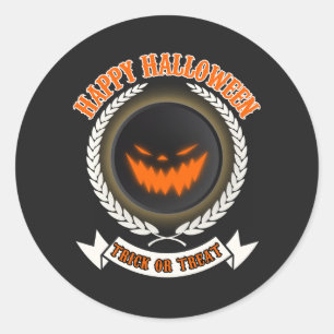 Halloween Evil Pumpkin Face Spooky Night Runder Aufkleber