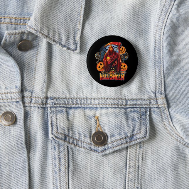 Halloween Evil Skelett, Pumpkin Button (Beispiel)